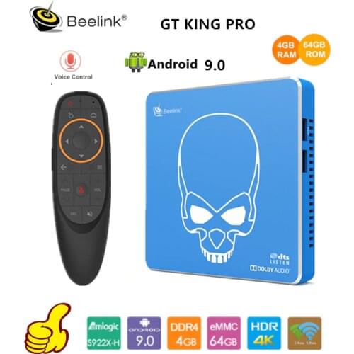 Beelink GT-KING PRO Amlogic S922X-H Smart Android 9.0 TV Box 4GB DDR4 64GB ROM Dolby Audio DTS Listen 4K HD Hi-Fi Media Player