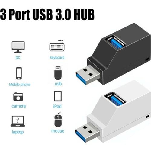 USB 3.0/2.0 HUB Adapter Extender Mini Splitter Box 3 Ports for PC Laptop Macbook Mobile Phone High Speed U Disk Card Reader