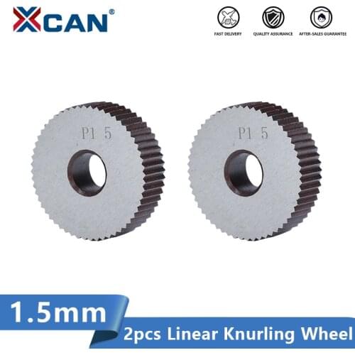 XCAN 2pcs 1.5mm HSS Anti Slip Single Straight Coarse Diameter 28mm for Metal Lathe Wheel Lathe Knurling Tools