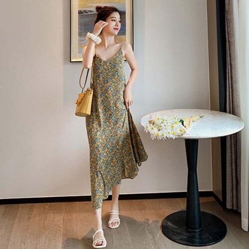 DAXIN Summer Women Korean Style Retro Sling Dress Floral Casual Elegant Sleeveless Vestidos Femme vestido de mujer