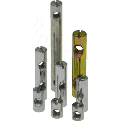 10Pcs Long Double Dual Hole Slotted Barrel Nut For Bolt Furniture Fitting Bed Cabinet Insert Zinc Plated M6/M8