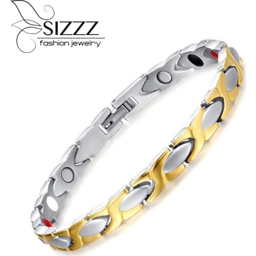 100% Titanium Health Bracelet Bangle For Women Jewelry Magnet Couples Accessories Free Nail Tool