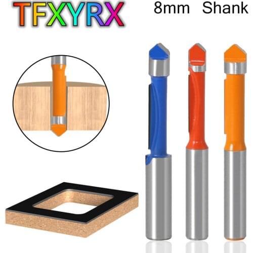 1pc/3pcs 8mm Shank Boring Tip Piloted Edging Router Bit Set Wood Trimming Cutter Woodworking Tool