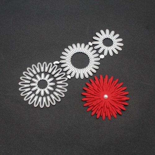 4pcs strip decorative flower Metal Cutting Dies Cut Flower circle Practice Hands-on DIY Scrapbooking Album Craft dies Tool
