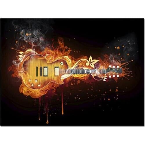 5D Diy Diamond Painting guitar art Full Square Round Drill Rhinestone Embroidery Cross Stitch Mosaic Kits music paintingZP-3627