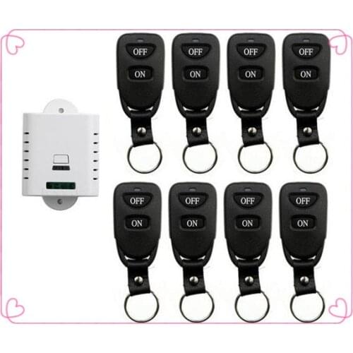 85V 110V 120V 220V 250V 10A 1CH Remote Control Light Switch Relay Output Radio Receiver Module and 8pcs Belt buckle Transmitter