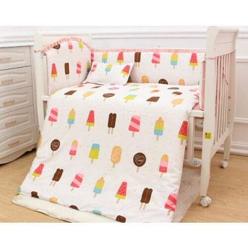 9pcs ropa de cuna baby cot bedding Cushion Safety Protector crib bedding set cartoon baby crib set,4bumper/sheet/pillow/duvet