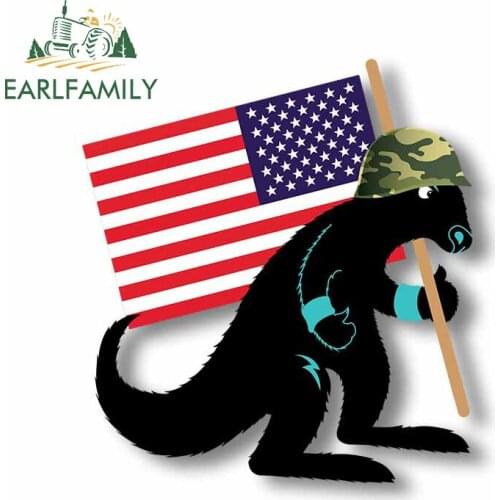 EARLFAMILY 13cm x 11.9cm for American Flag Monkey Repair Car Sticker Anime Decal Vinyl Material Car Assessoires for VAN RV