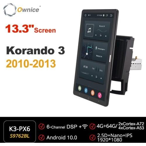 Ownice Tesla Auto Rotatable 1920*1080 13.3" Android Car Multimedia for SsangYong Korando 3 20- 2013 Car Auto Radio 1din Audio