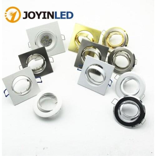 Free Shipping 10pcs/lot Golden Circle Fitting Kits Gu10/mr16/GU5.3 Led Spotlight Frame Fixtures