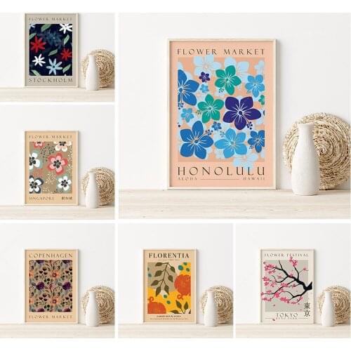 Flower Festival Tokyo Exhibition Digital Print | Flower Market Boho Printable Poster | Minimalist Japanese Cherry Blossom