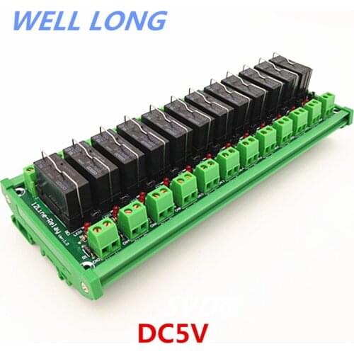 DIN Rail Mount 12 Channel SPDT 16A Power Relay Interface Module,OMRON G5RL-1-E 5VDC Relay