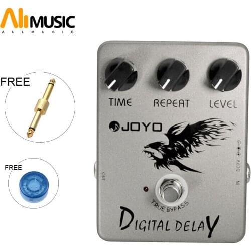 JOYO JF-08 Digital Delay Electric Guitar Effect Pedal True Bypass with gold guitar pedal connetor and Mooer pedal knob