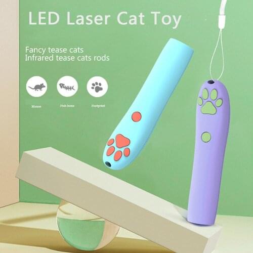 Hot Creative Funny Cat Laser LED Pointer Funny Pet Kitten Training Toy Light Pen with Bright Animation Mouse Shadow Accessories