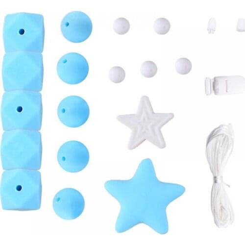 Fashion Delicacy Crafts Accessory Baby Teether Baby Supplies Silicone DIY Necklace Pacifier Chain Clip Teether Set for Baby