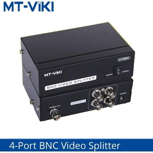 MT-VIKI 4 Port BNC Video Splitter 1 in 4 out Security Surveillance Camera HD Analog Video Splitter With Power MT-104BC