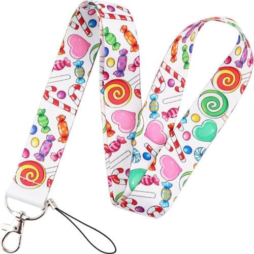 New Arrival 1 Piece High Quality Cute Candy Love Heart Mobile Phone Strap Students ID Card Holder Keychains Necklace Lanyard