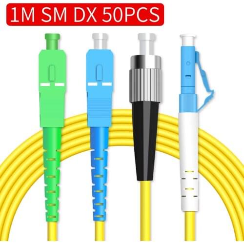 50 PCS Singlemode LC SC/APC TO SC /UPC FC ST 9/125um Duplex 1 m DX pigtail catv APC UPC ftth fiber patch cord