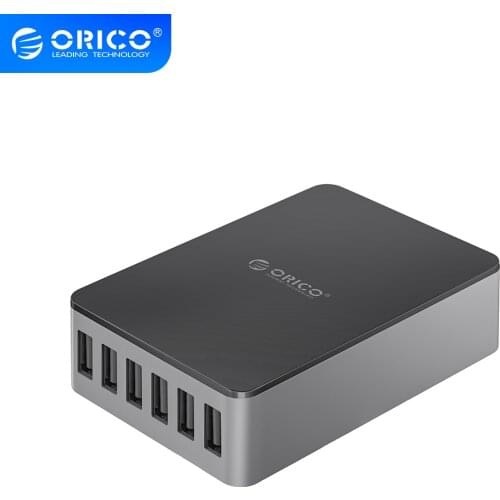 Orico 6 Ports USB Charger Desktop Charging Dock 50W for iphone Samsung Xiaomi Huawei Travel Portable Charger Station