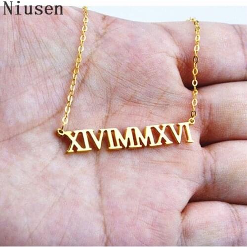 Roman Numeral Necklace Initial Letter Necklace Tiny Name/ Date/ Number Necklace Anniversary Date Valentines Day Gift For Her