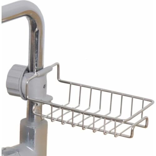 Stainless Steel Hot Sink Hanging Storage Rack Holder Faucet Clip Bathroom Kitchen Dishcloth Clip Shelf Drain Dry Towel Organizer