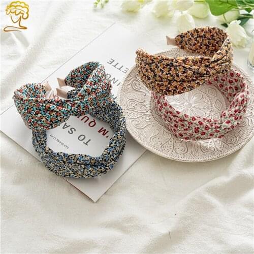 Girl Headband Hair Clip Headdress New Floral Cross Edge Headband Versatile Wide Edge Internet Celebrity Ins