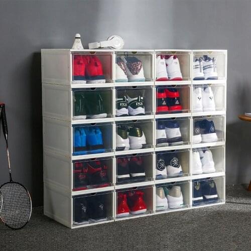Black Friday 1PC transparent drawer plastic shoe box clamshell design double shoe rack shoe storage artifact home storage tool