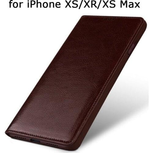 Luxury Top Layer Cow Genuine Leather Case Cover for iPhone 9 Handmade Custom Flip Phone Shell for Fundas iPhone XR XS Max Skin