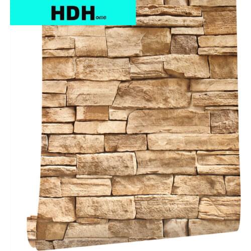 Brown Stone Peel And Stick Wallpaper Self-Adhesive Removable Wallpaper Waterproof Contact Paper For Kitchen Wall Home Decor