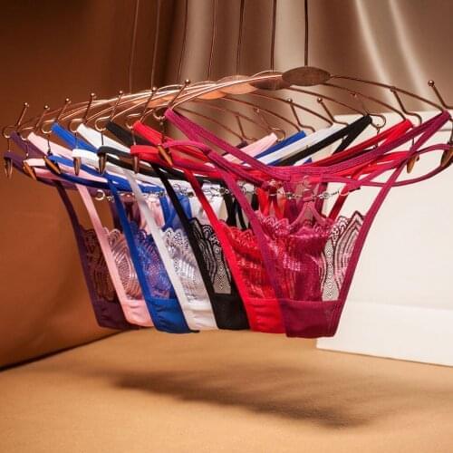 Cross Belt Fashion Diamond Trimmed Panties Lady Sexy Lace Low Waist G-string Transparent Thong Sexy women Underwear Accessories