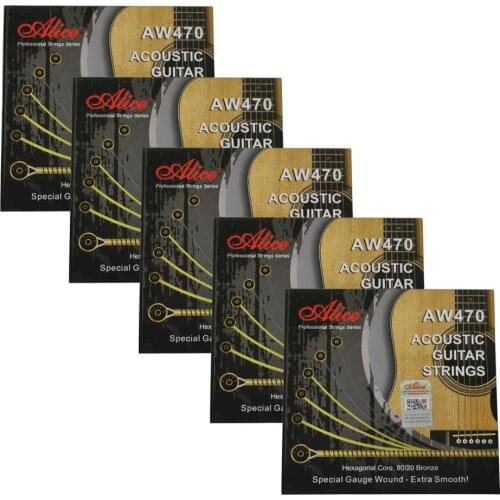 5Sets Alice Acoustic Guitar Strings Extra Smooth 80/20 Bronze Winding AW470-CSL