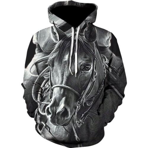 Horse 3D Hoodie Sudaderas Hombre Sweatshirt Hoodies Man Women Animal Men Clothing Clothes 2021 Streetwear худи moletom