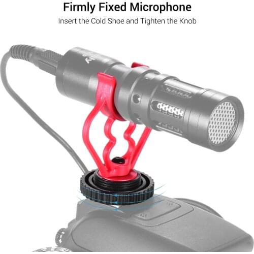 Universal Mic Shock Mount Cold Shoe Mount Adapter ABS Plastic Microphone Bracket Mount for Shotgun Microphones Pack of 2