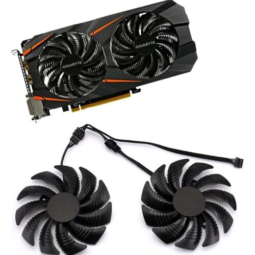 2pcs 85mm PLD09210S12HH T129215SU 4PIN Cooling fan For GIGABYTE GTX 1050 1060 1070 Ti GV-RX570 580 AORUS RX 470 480 R9 380X Fan