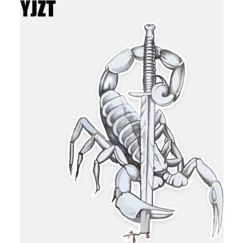 YJZT 10*14.3CM Unique Injured Scorpion Decor Car Stickers Bumper Car Window Personalized 11A0635