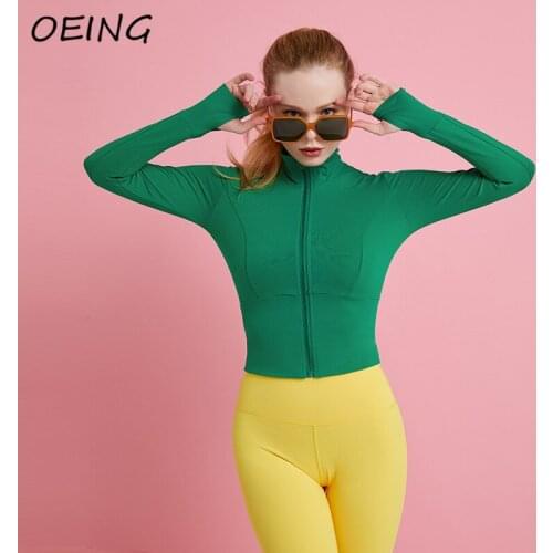Womens Sport Coat Seamless Tight Breathable Zip Up Exercise Jacket Workout Jogging Sweat Shirts