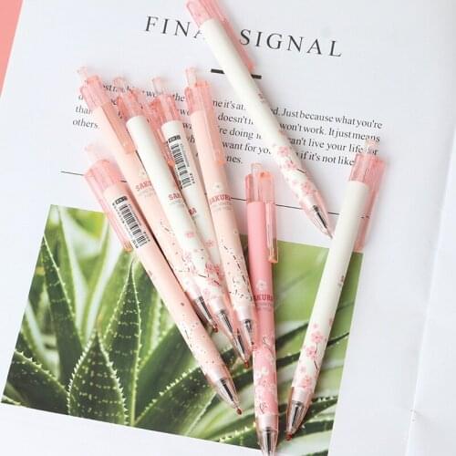 0.5mm Fresh Japanese Sakura Kawaii Mechanical Gel Pens 72 Pcs/lot Stationery Pens for School Office Writing Supplies Gift