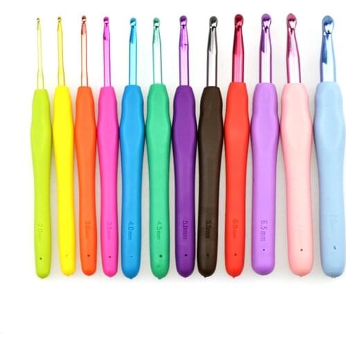 12pcs Rainbow Crochet Hook knitting Needle Tool 2.0-8.0mm DIY Yarn Sweater Weaving Tool Needle Crochet Kits Weave Knitting Tool