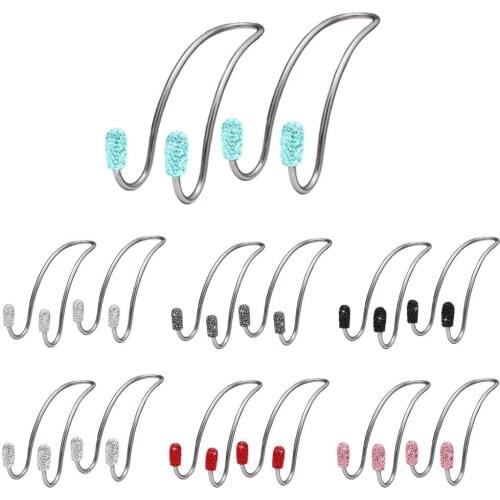 2Pcs Bling Diamond Universal Seat Back Organizers Car Headrest Bag Hangers Strong Durable Auto Back Seat Metal Storage Hooks