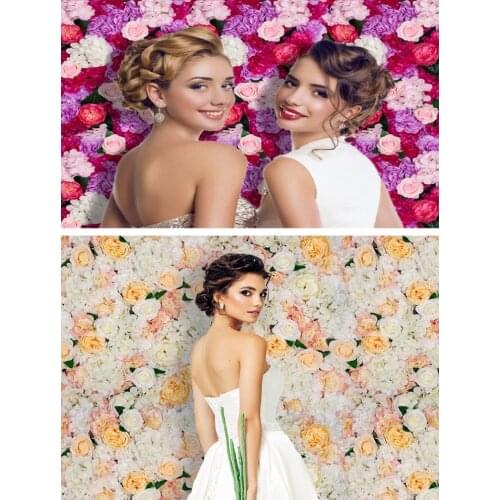 60x40cm Artificial Flowers DIY Wedding Wall Decoration Flower Wall Panels Silk Rose Flower Pink Romantic Wedding Backdrop Decor