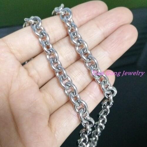 9/11/13/15mm Never Fade Silver Color Mens Stainless Steel Chain Necklace Fashion Jewelry Wholesale Christmas Gift