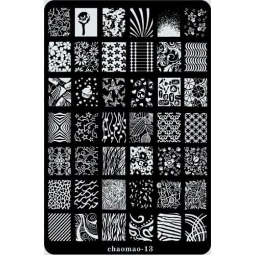 9.5x14.5cm Nail Art Stamper Plate Gel Polish Tips DIY Stamping Drawing 3D Image Transfer Guide Stencil Print Form Template ##13