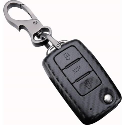 ABS Double-sided Matte Car Smart Remote Key Cover Case Holder Protect Keychain Keyring for volkswagen Key Ring Key Chain