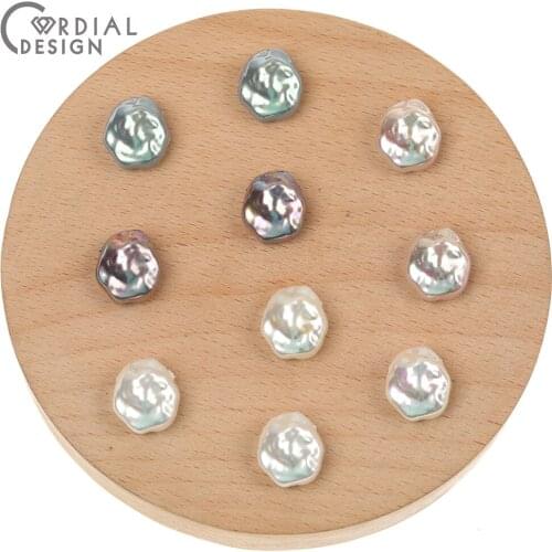 Cordial Design 12*13mm 100Pcs Imitation Pearl Beads/Irregular shapes/Aurora Effect/Jewelry Accessories/Hand Made/Earring Finding