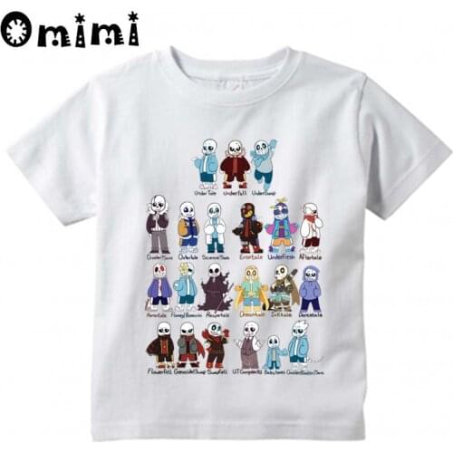 Kids Game Undertale Sans Design T Shirt Boys/Girls Great Kawaii Short Sleeve Tops Childrens Funny T-Shirt,ooo3053
