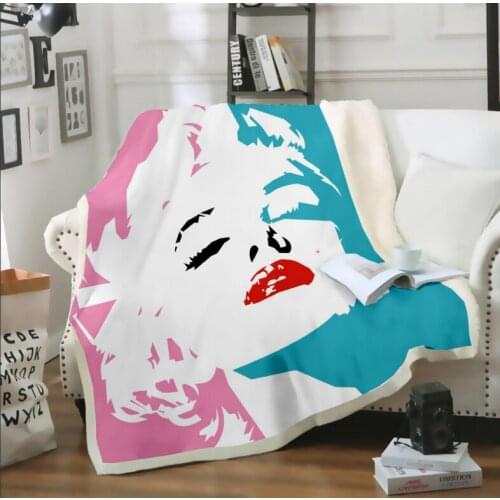 Marilyn Monroe 3d printed fleece blanket for Beds Hiking Picnic Thick Quilt Fashionable Bedspread Sherpa Throw Blanket style-2
