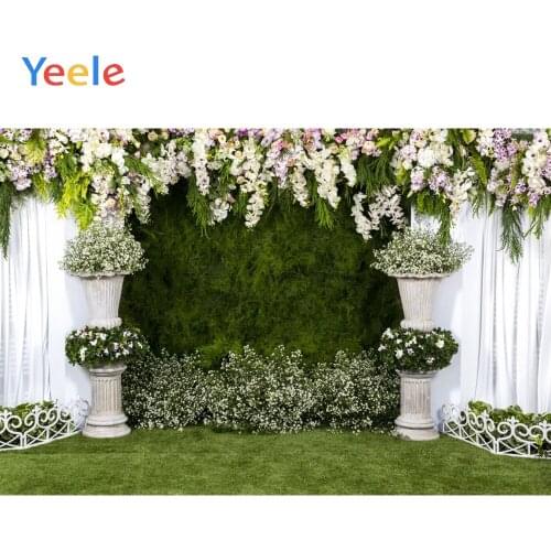 Ourdoor Forest Wedding Scene Flowers Green Leaves Baby Portrait Photo Backgrounds Custom Photographic Backdrops For Photo Studio