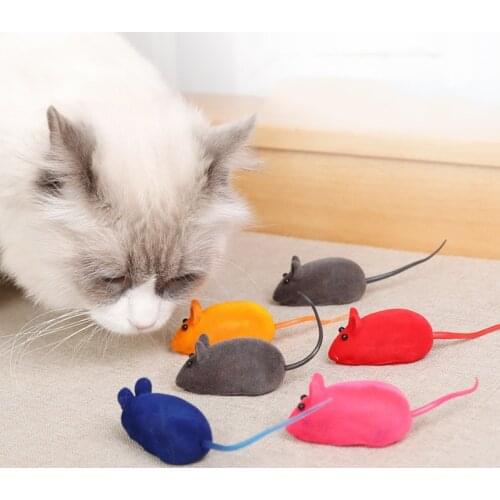 Squeaker Mouse Cat Toy Interative Flocking Voice Realistic Mouse For Playing Funny Toys for Kitten Cat Game Pet Supplies