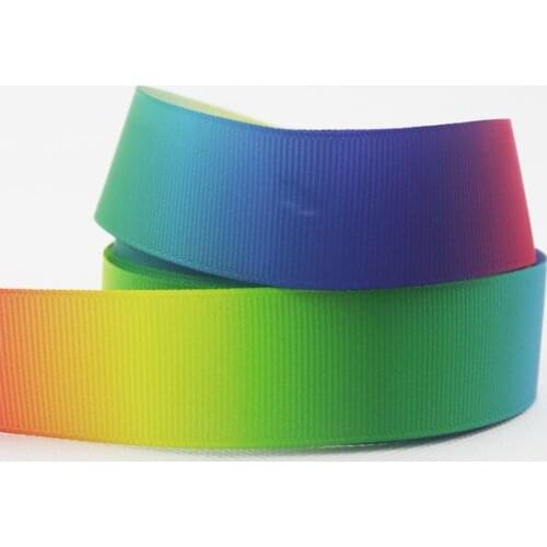 [IuBuFiGo] Free Shipping 1"(25mm) Tie Dying Ribbon Printed Grosgrain Fading Ribbons Colorful DIY Gif Packing 50yard/lot