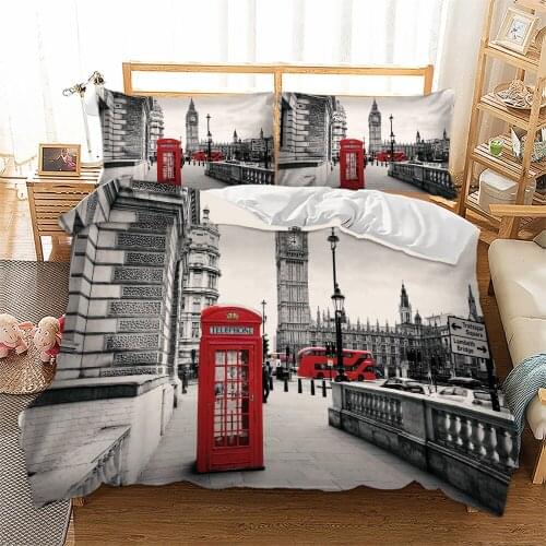 London Tower Bridge Lifelike Designer 3d Printed Cartoon Comforter Bed Linen Set Quilt Cover beddind Duvet Cover Queen King Size
